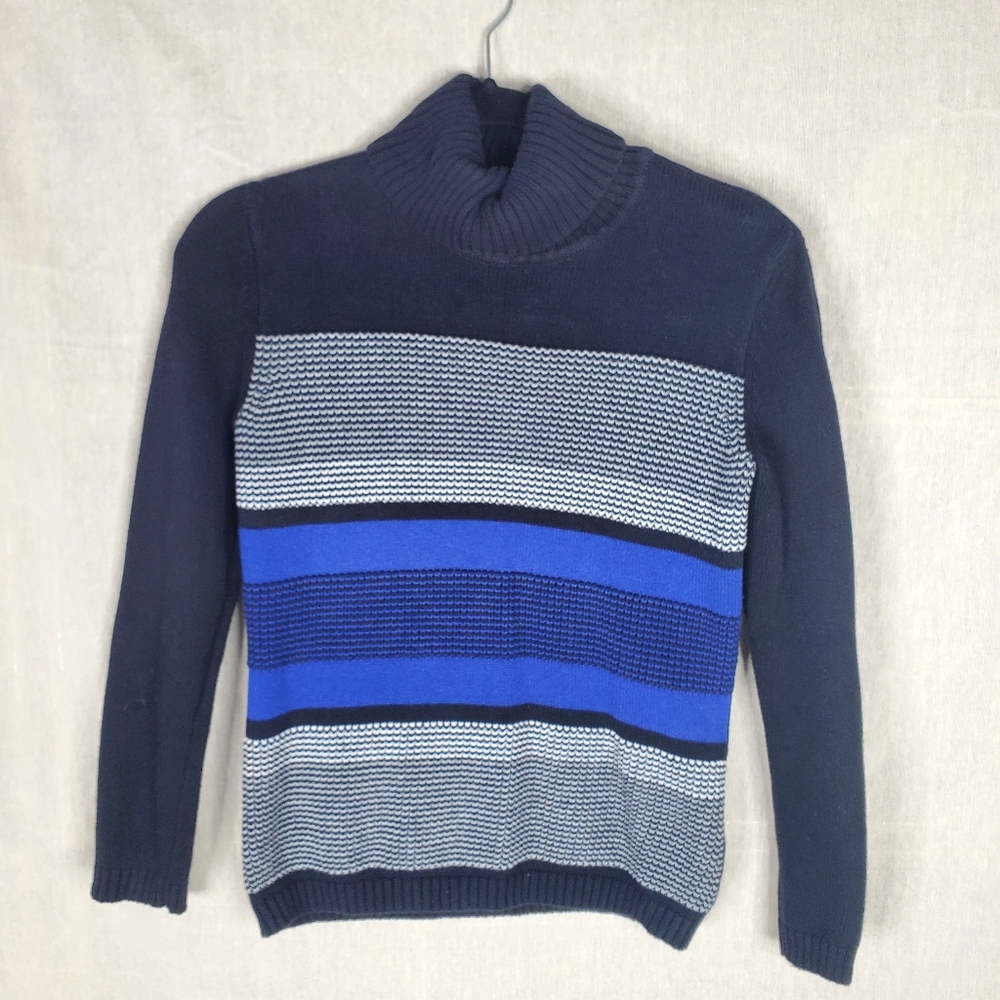 ◇ Karen Scott Blue Black and White Turtleneck Sweater Size Small Petite